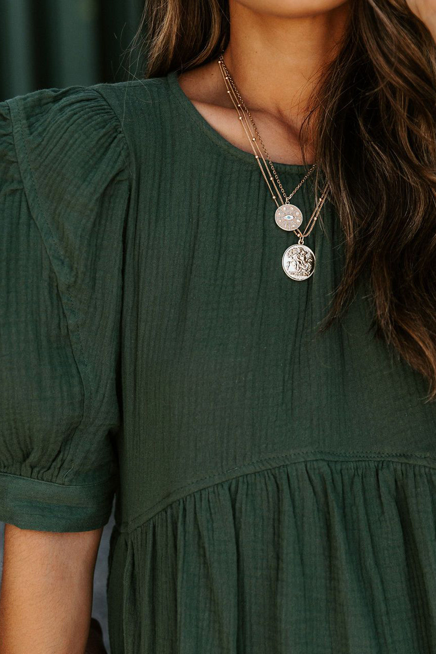 Puff Sleeve Empire Waist Dress
