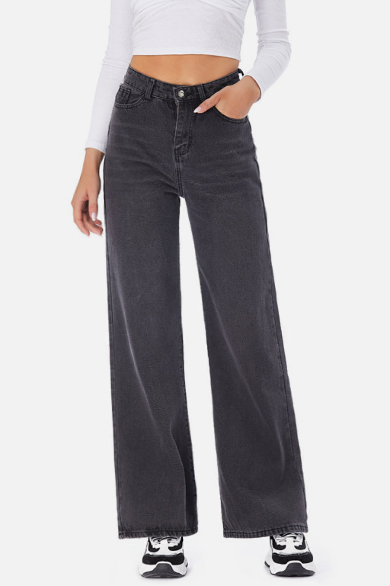 Wide Leg Black Jeans