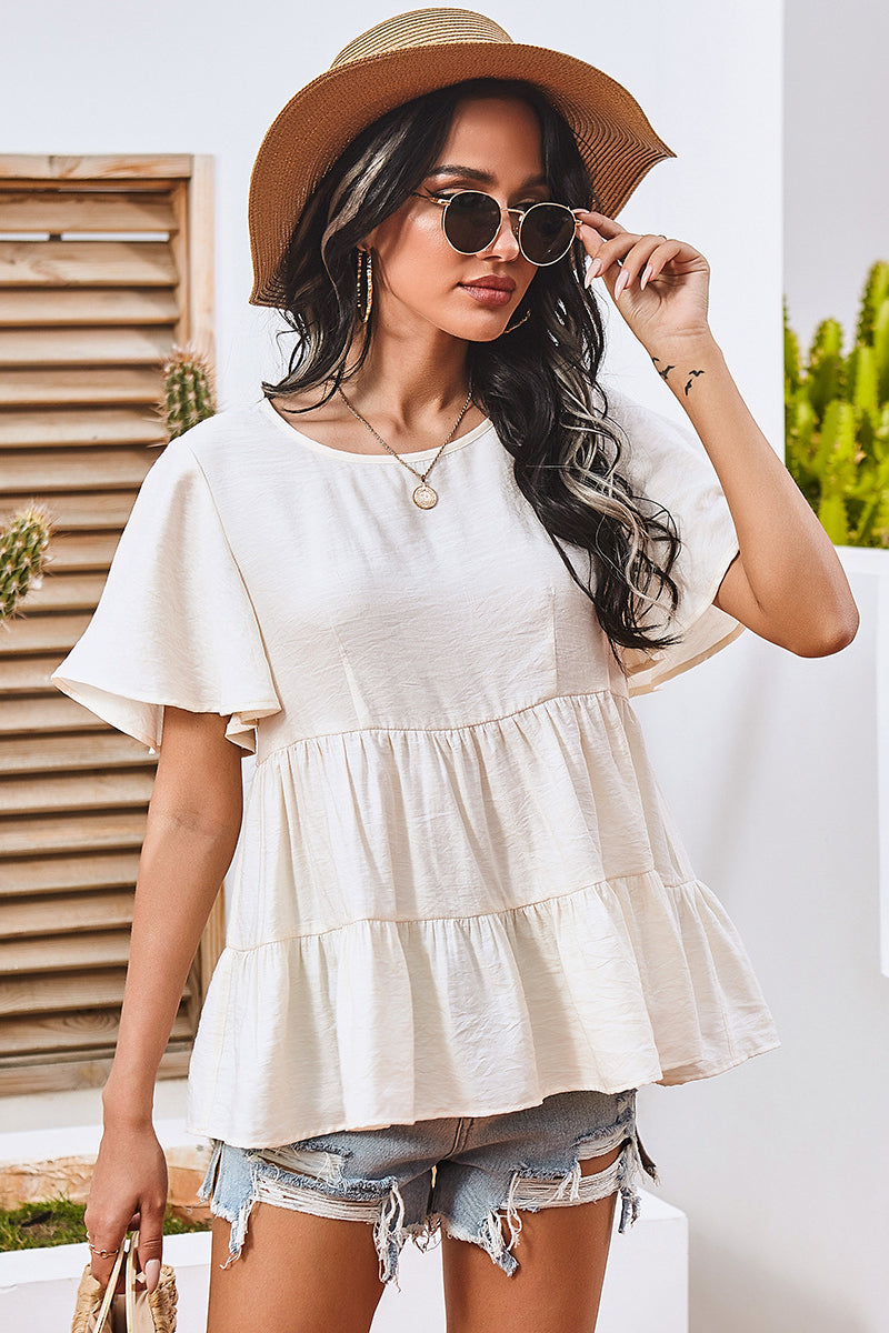 Shirring Babydoll Top
