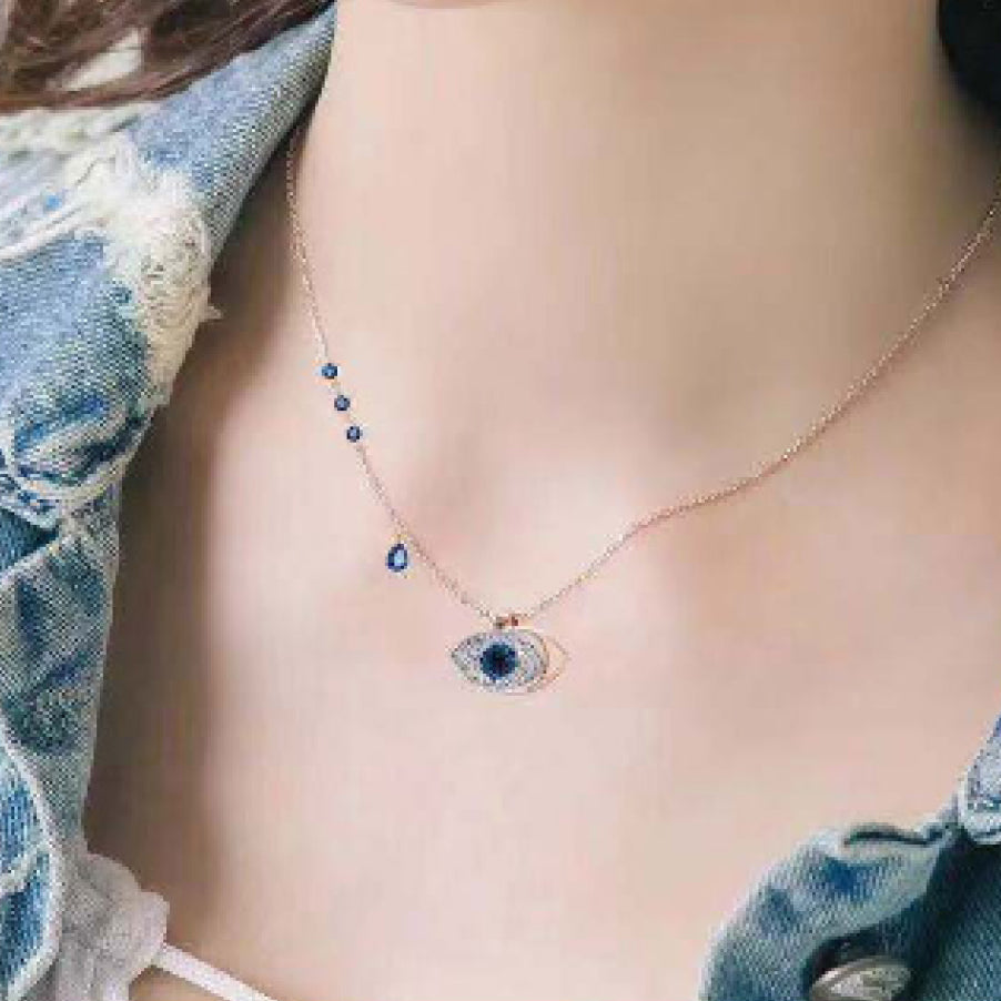 Rose Gold Evil Eye Necklace