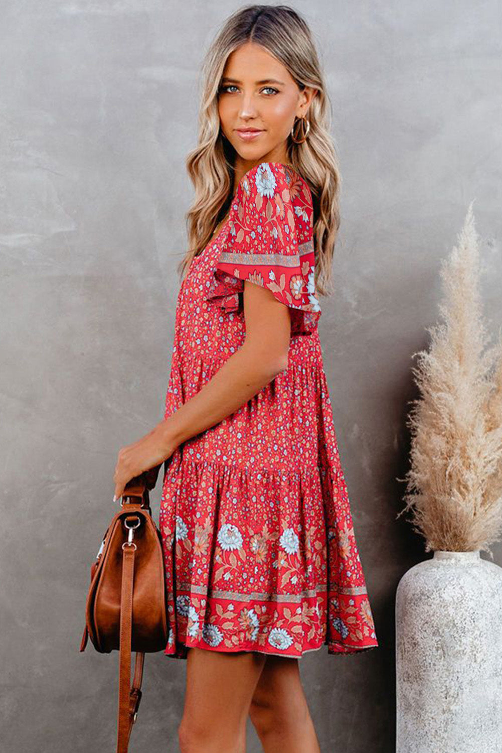 Floral Tiered Babydoll Dress