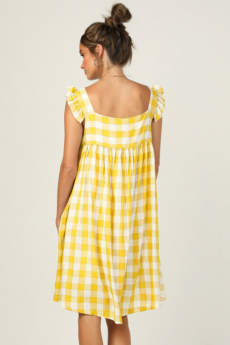 Plaid Babydoll Mini Dress