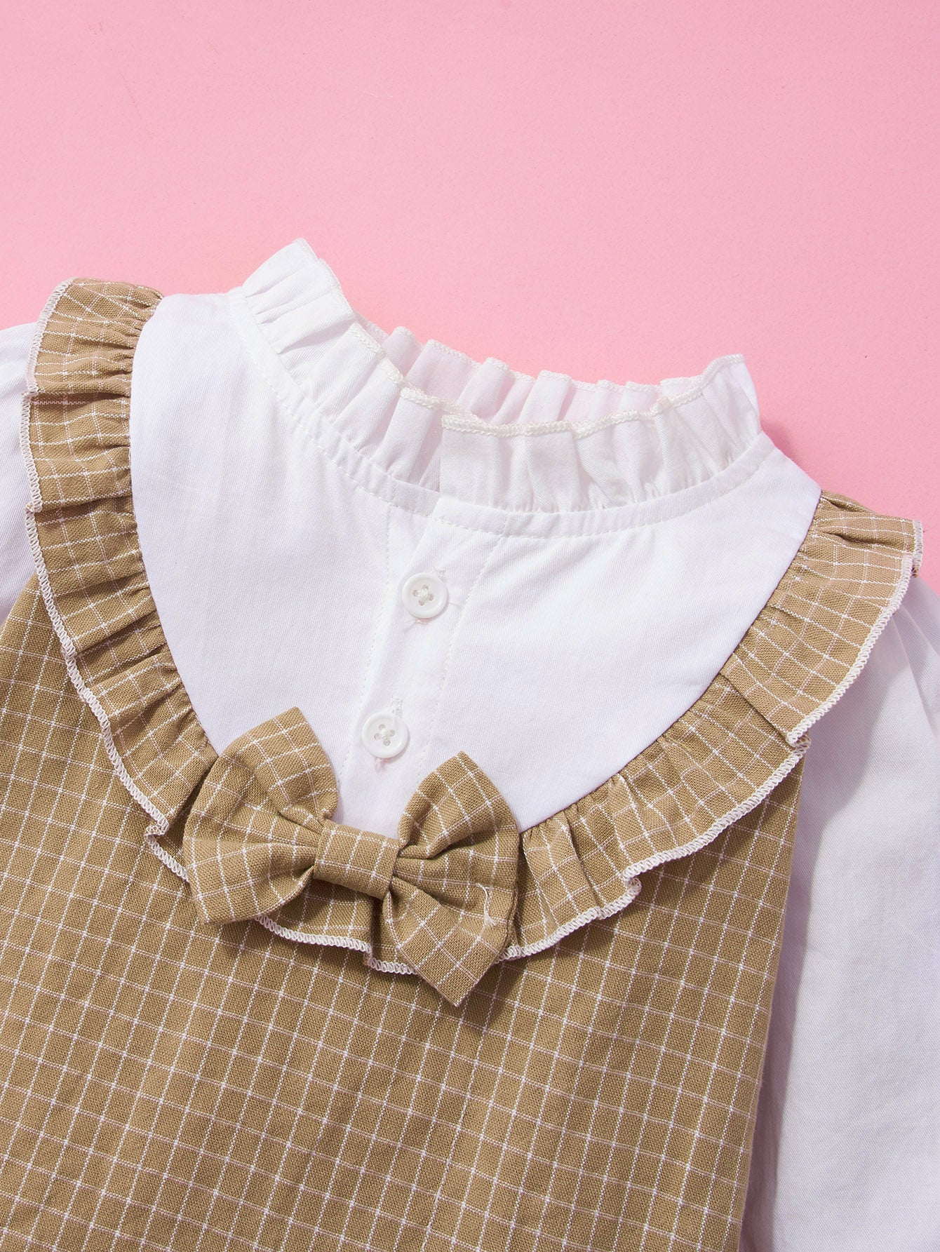 Baby Girl Ruffle Hem Dress with Bow Detail