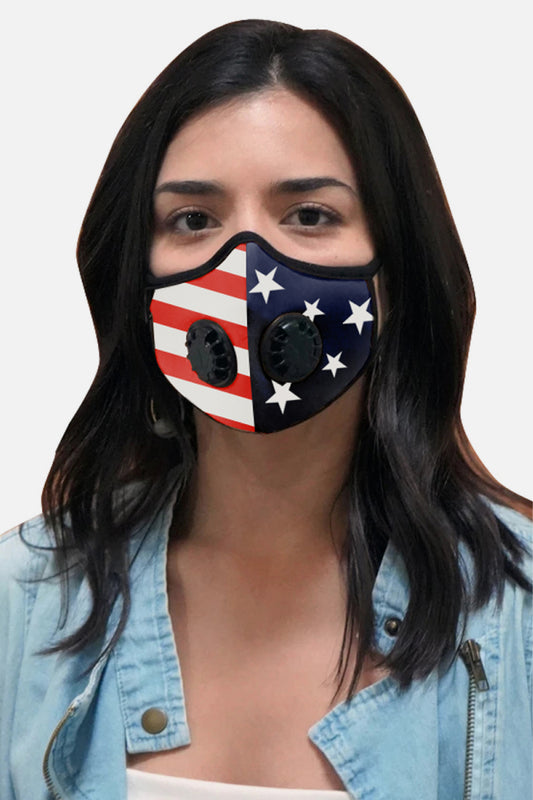 Double Valve American Flag Mask