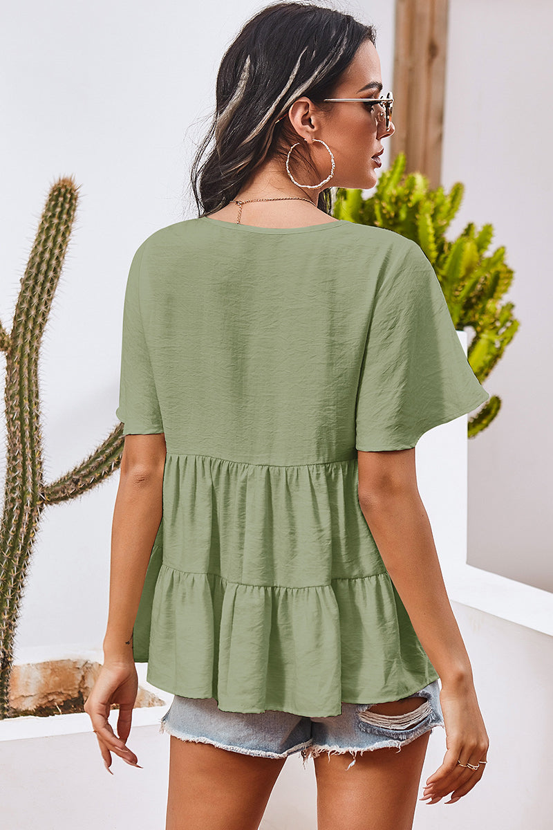 Shirring Babydoll Top