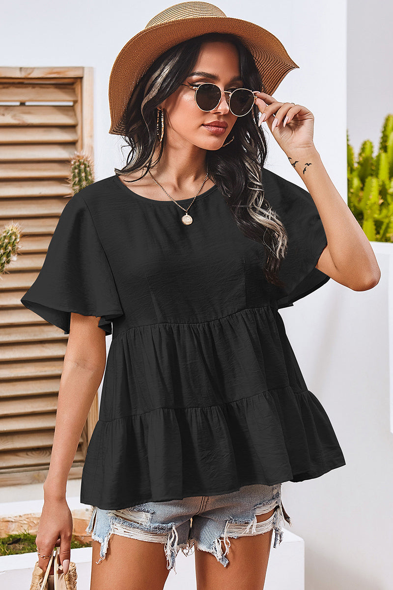 Shirring Babydoll Top