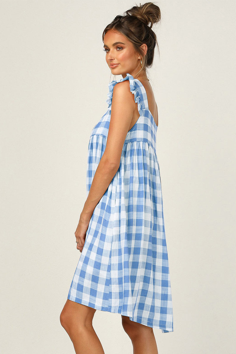 Plaid Babydoll Mini Dress