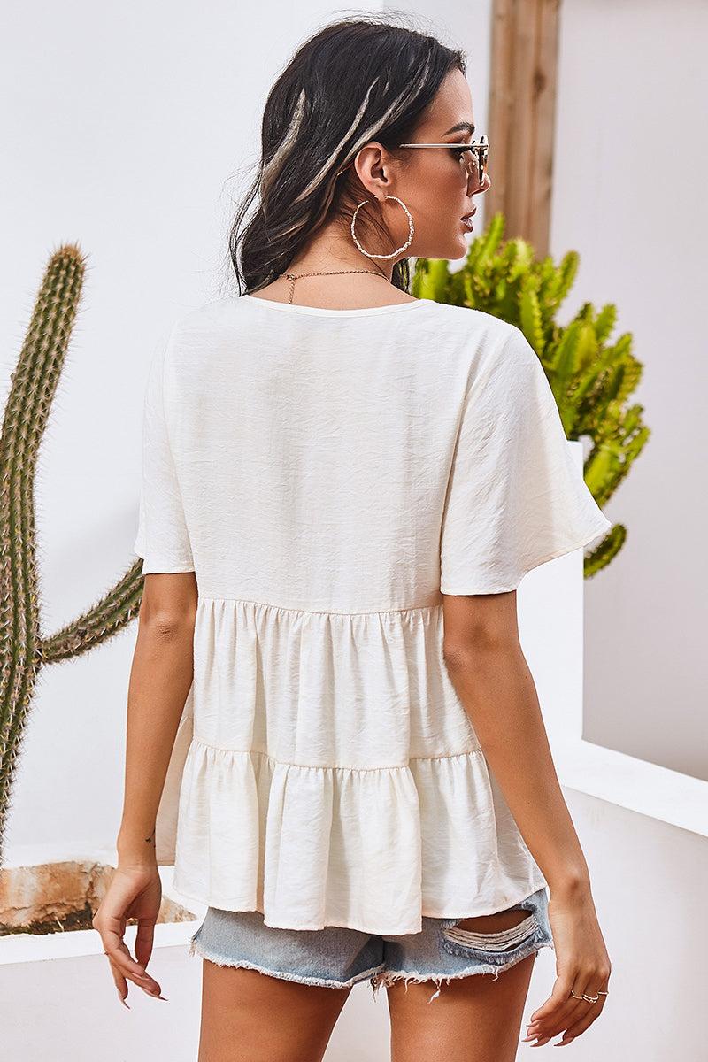 Shirring Babydoll Top